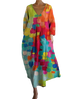 Loretta - Colorful Printed Linen Dress for a Bright Summer Day