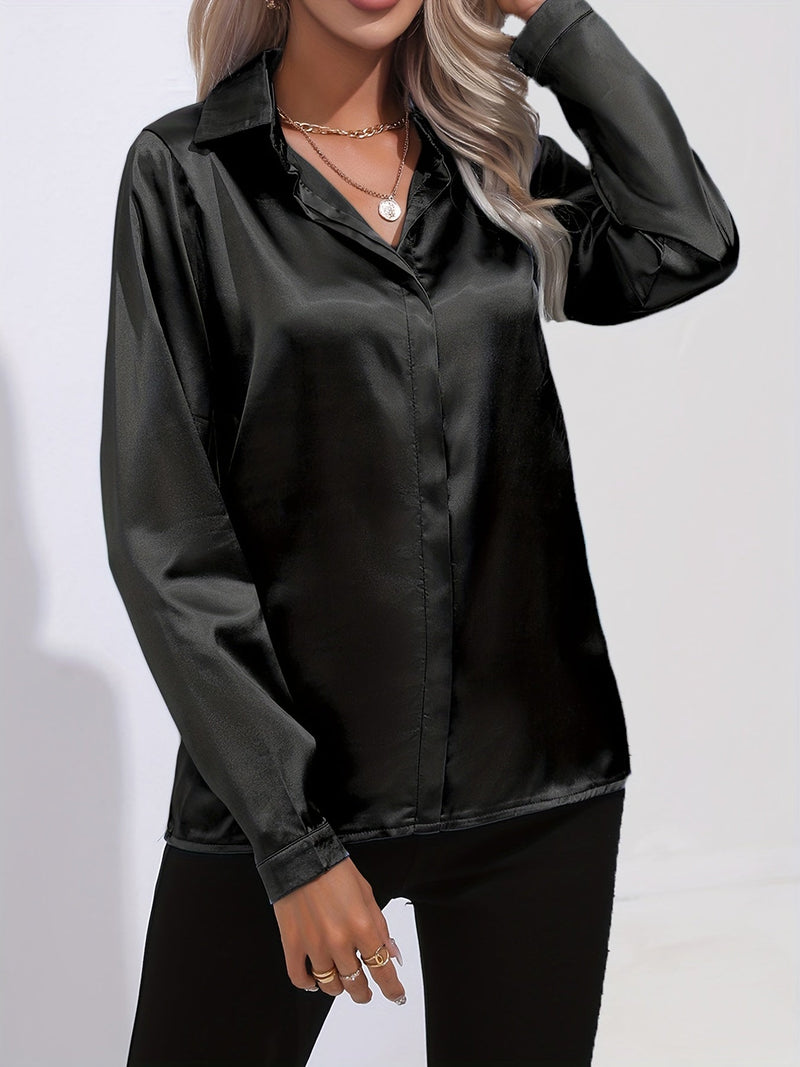 Dora - Elegant Women's Blouse in Luxurious Satin Finish