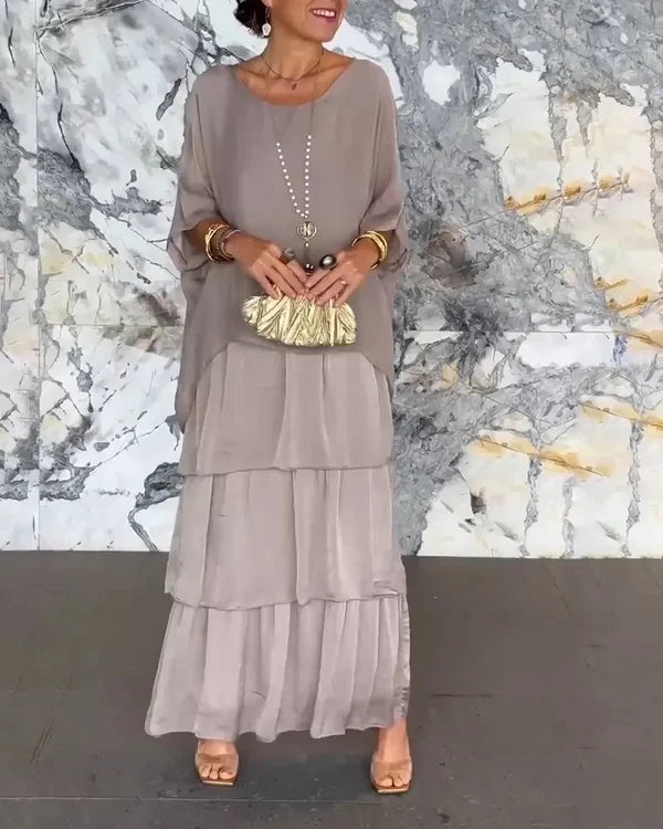 Astra - Elegant Multi-Layered Chiffon Dress for Special Occasions