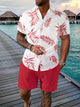 Justice - Stylish Men's Summer Set with Leaf Pattern and Comfortable Shorts