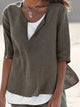 Claudine - Stylish Women's Shirt with V-neck and 3/4 Sleeves
