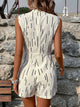Alberta - Chic Lightweight Sleeveless Romper with Vertical Line Pattern