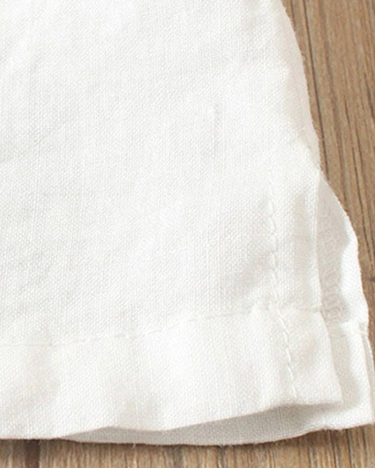 Adriana – Schlichte Kurzarmbluse mit Rundhalsausschnitt und Knopfleiste