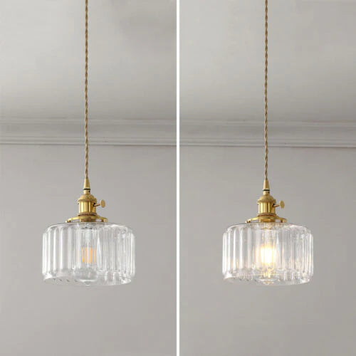 Luxano - Vintage Crystal Pendant Lamp Elegant Cylinder Glass Home
