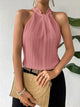 Joy - Elegant Halter Top with Chic Pleated Texture