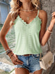 Garnetta - Playful and Elegant Lace Top with V-neck and Spaghetti Straps