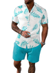 Justice - Stylish Men's Summer Set with Leaf Pattern and Comfortable Shorts