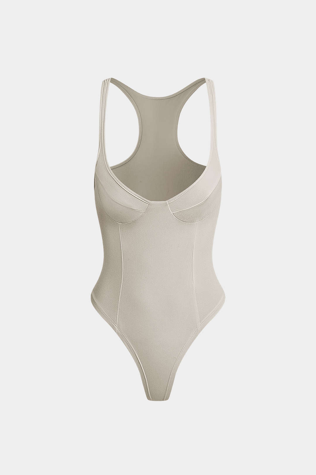 Orla - Basic Solid Deep-V Neck Bustier Bodysuit for Stylish Layering