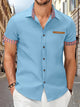 Joel - Stylish Men's Short-Sleeved Shirt with Decorative Chest Pocket