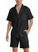 Barry - Luxurious Men's Linen Shirt and Beach Shorts Set