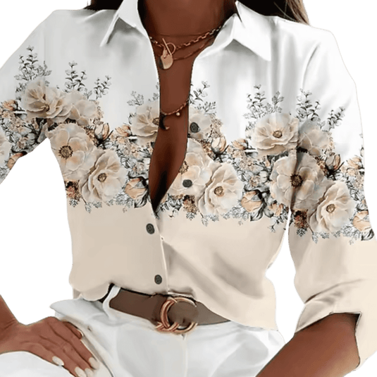 Bonnie – Leichte Bluse mit Blumenmuster und langen Ärmeln