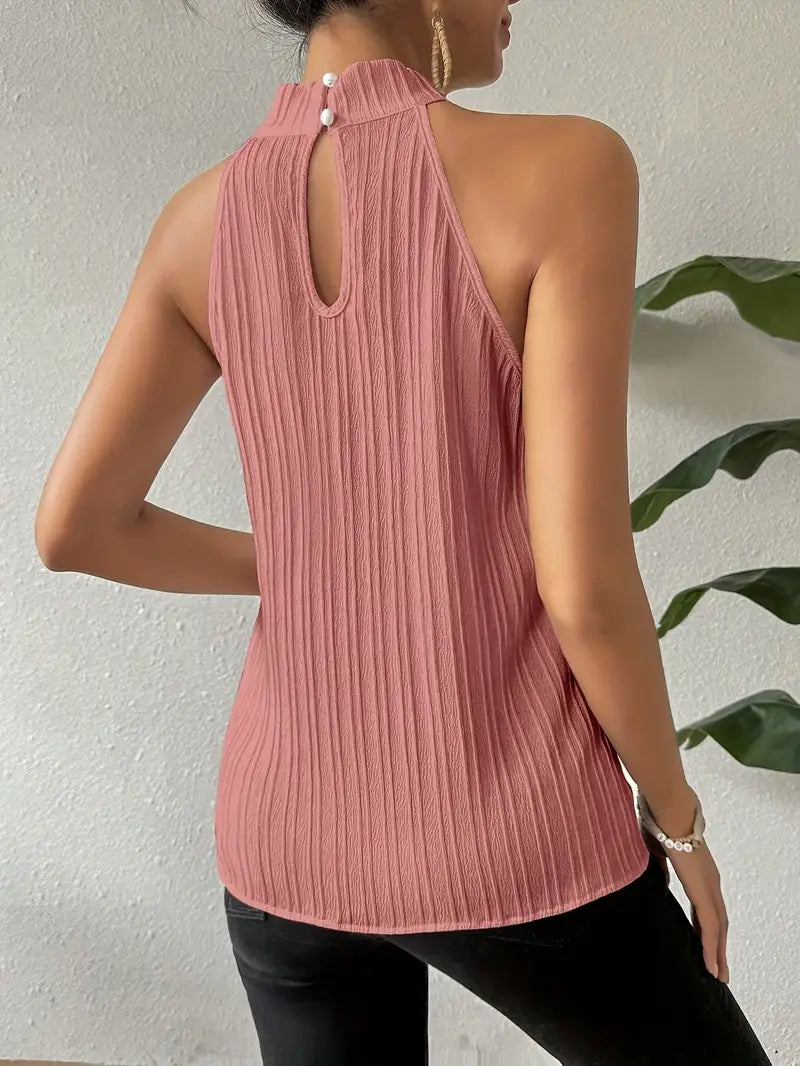 Joy - Elegant Halter Top with Chic Pleated Texture