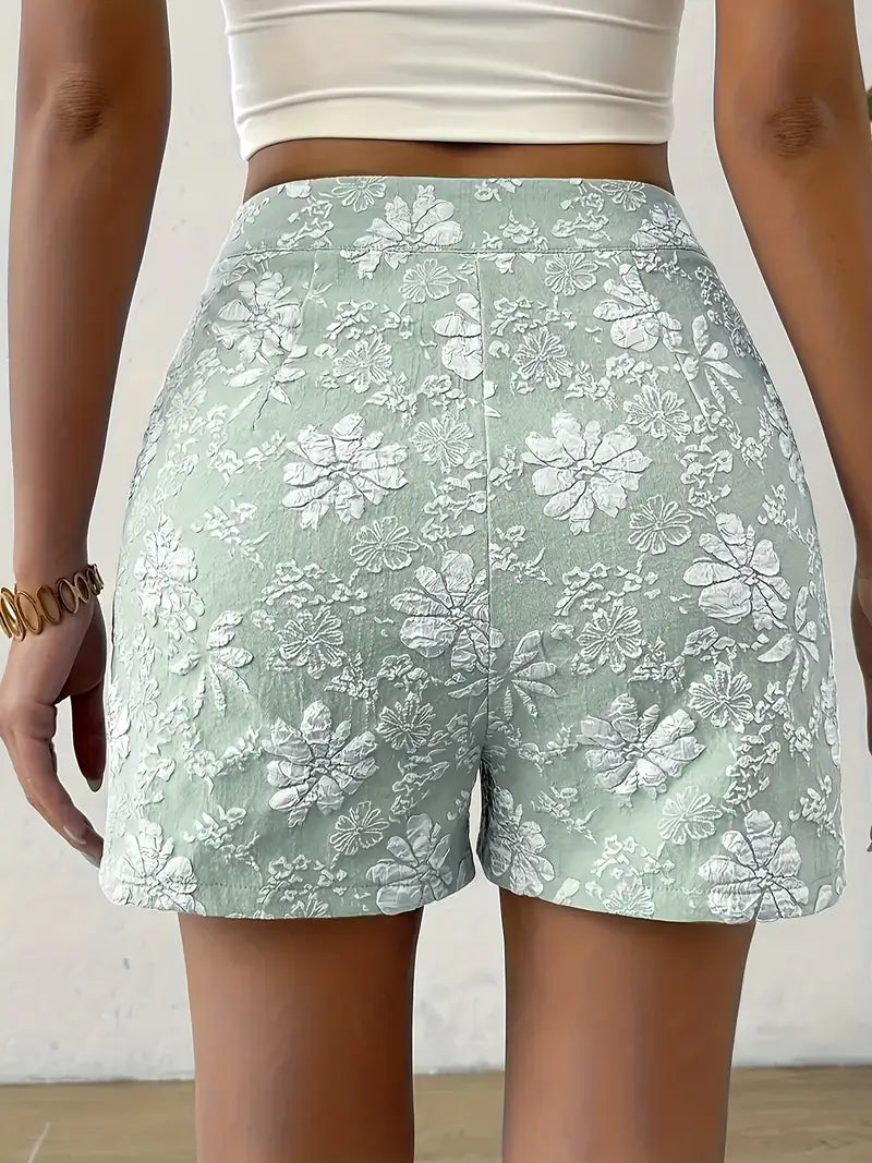Bernice - Stylish High-Waisted Floral Embroidered Shorts