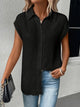 Piper - Elegant Women's Front Textured Linen Blouse with Collared Neckline