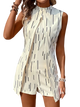 Alberta - Chic Lightweight Sleeveless Romper with Vertical Line Pattern