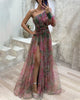 Ariella - Elegant Women's Long Summer Evening Gown with Floral Design