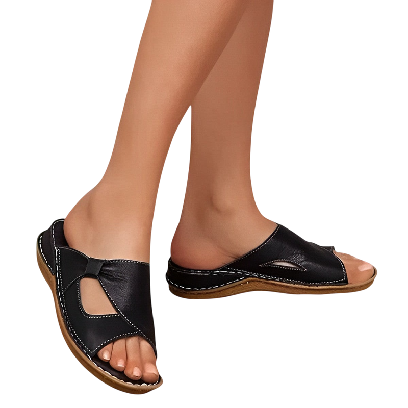 Quinley - Comfortable Orthopedic Leather Sandals with Adjustable Fit