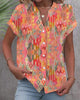 Tyriana - Elegant Women's Blouse with V-neck and Short Sleeves