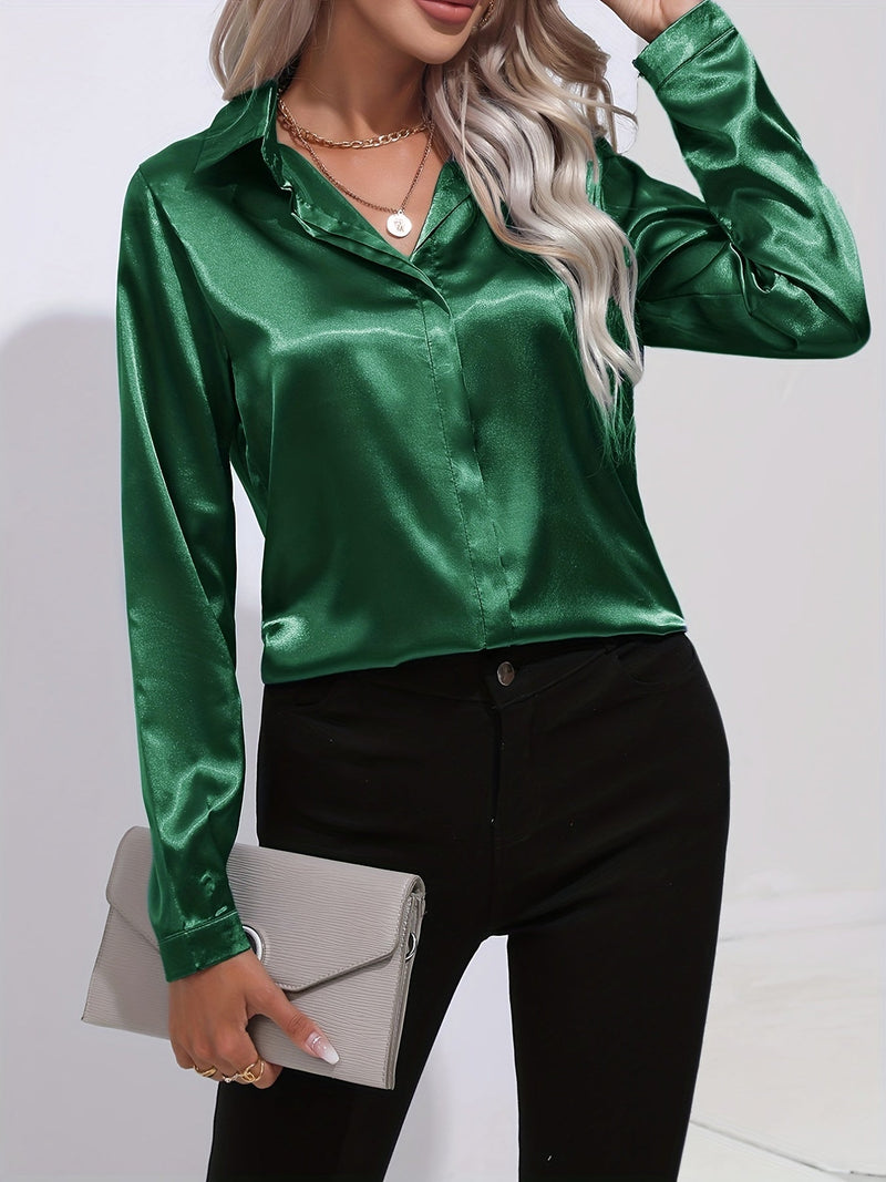 Dora - Elegant Women's Blouse in Luxurious Satin Finish