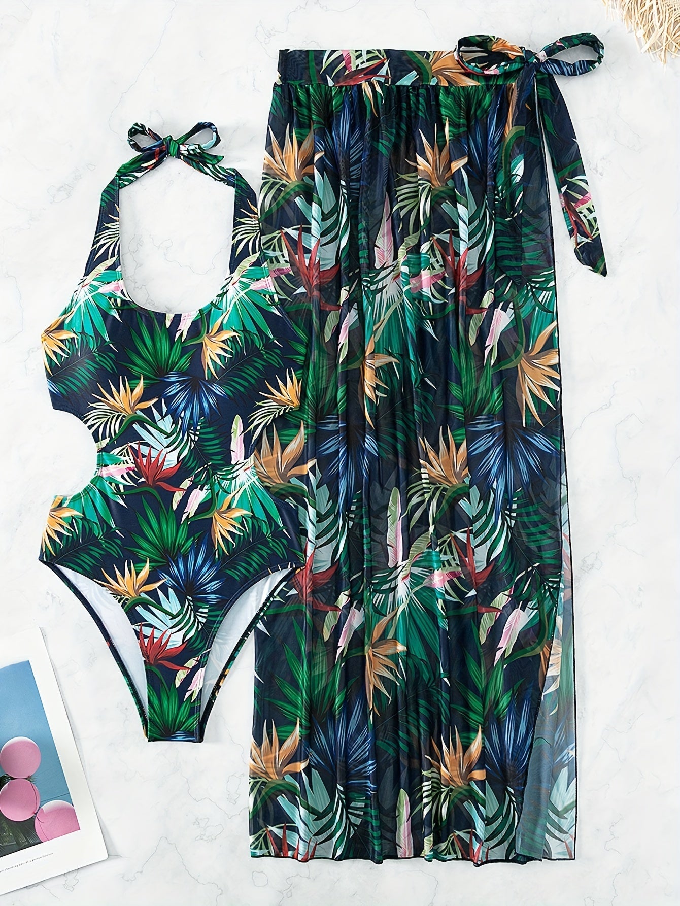 Shirley - Stylish Women's 2-Piece Swimsuit Set with Floral Cover-Up