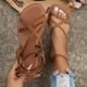 Colette - Women's Strappy Roman Sandals With Back Zipper