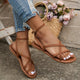 Colette - Women's Strappy Roman Sandals With Back Zipper