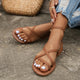 Colette - Women's Strappy Roman Sandals With Back Zipper