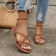 Colette - Women's Strappy Roman Sandals With Back Zipper