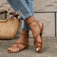 Colette - Women's Strappy Roman Sandals With Back Zipper