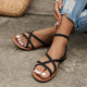 Colette - Women's Strappy Roman Sandals With Back Zipper