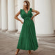 Sybil - Elegant Women's Maxi Ruffle Dress With Belt