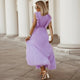 Sybil - Elegant Women's Maxi Ruffle Dress With Belt