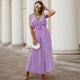 Sybil - Elegant Women's Maxi Ruffle Dress With Belt