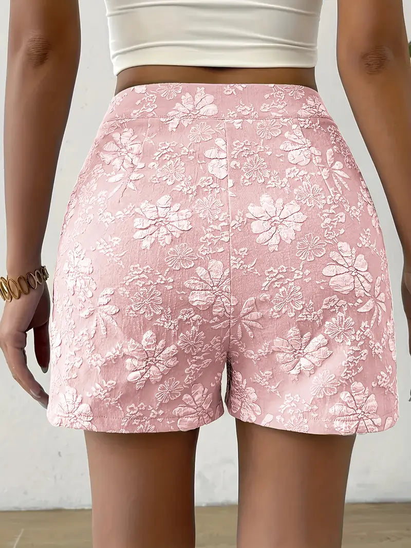 Bernice - Stylish High-Waisted Floral Embroidered Shorts