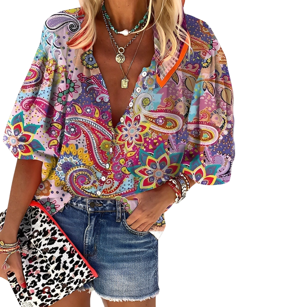Irelyn - Trendy Women's Shirt with Mandala Print and Relaxed Fit