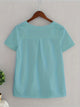 Rahima - Elegant Women's White V-Neck Linen Blouse with Semi-Sheer Quality