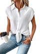 Piper - Elegant Women's Front Textured Linen Blouse with Collared Neckline