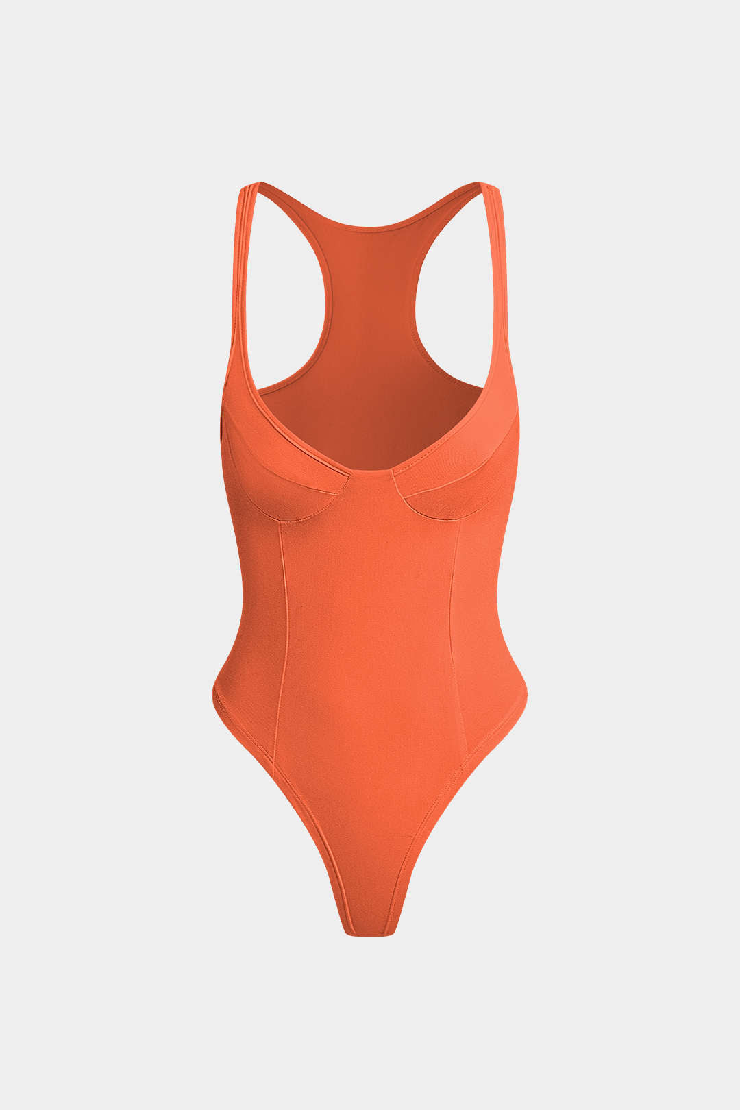 Orla - Basic Solid Deep-V Neck Bustier Bodysuit for Stylish Layering