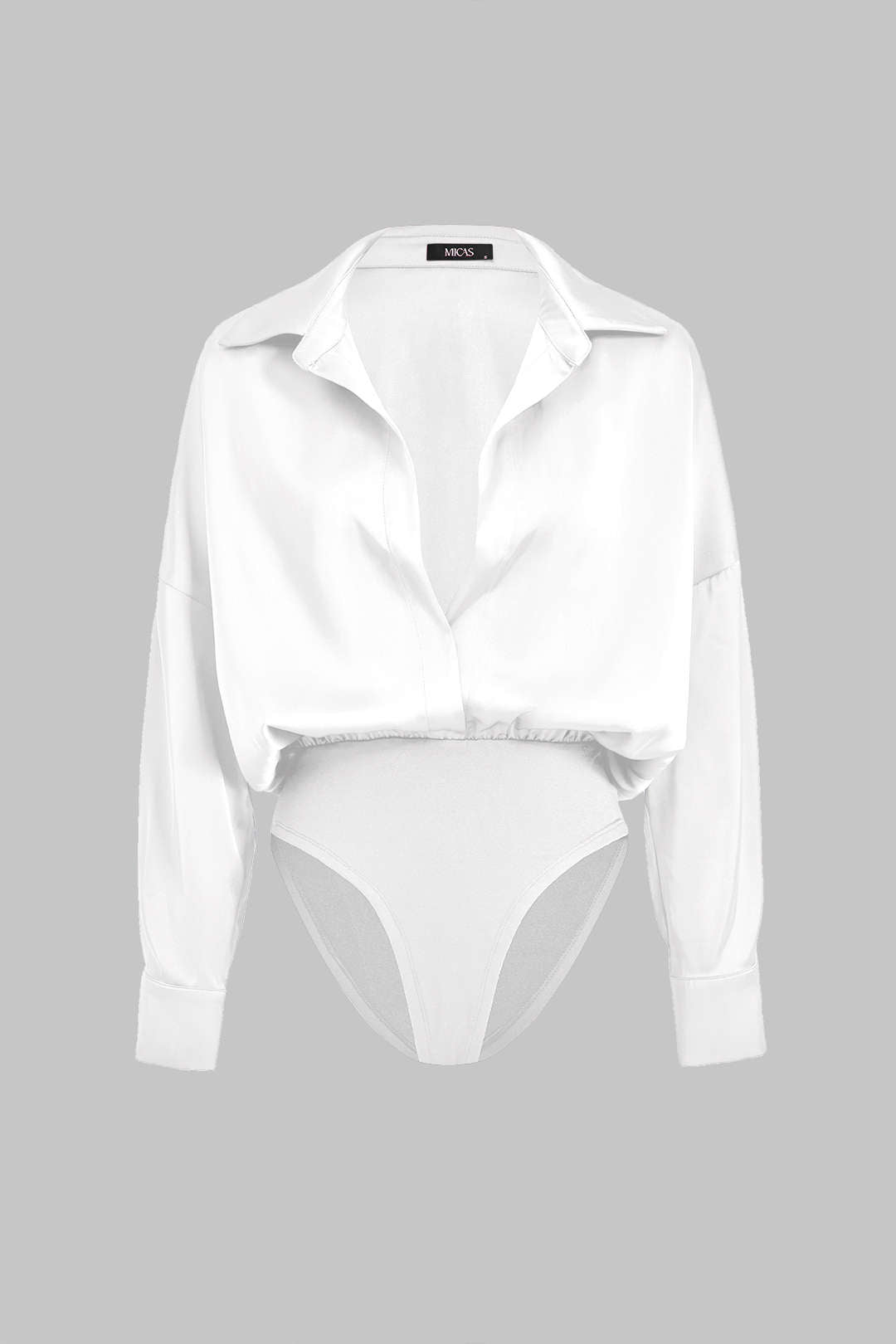 Orinthia - Stylish Patchwork Satin Bodysuit with Elegant Design
