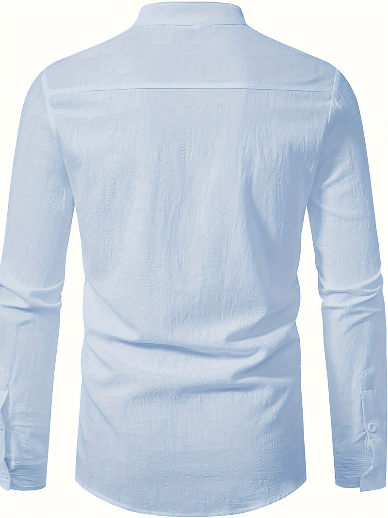 Nerys - Classic Long-Sleeved Linen Shirt for Men with Modern Comfort