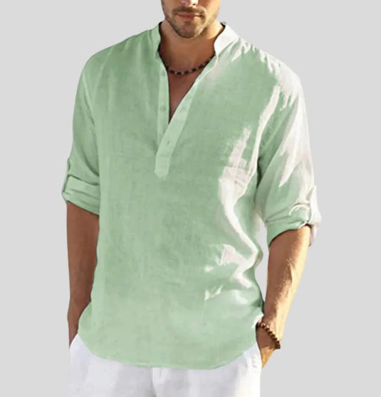 Everett - Elegant Men's Linen Shirt with Classic Collar