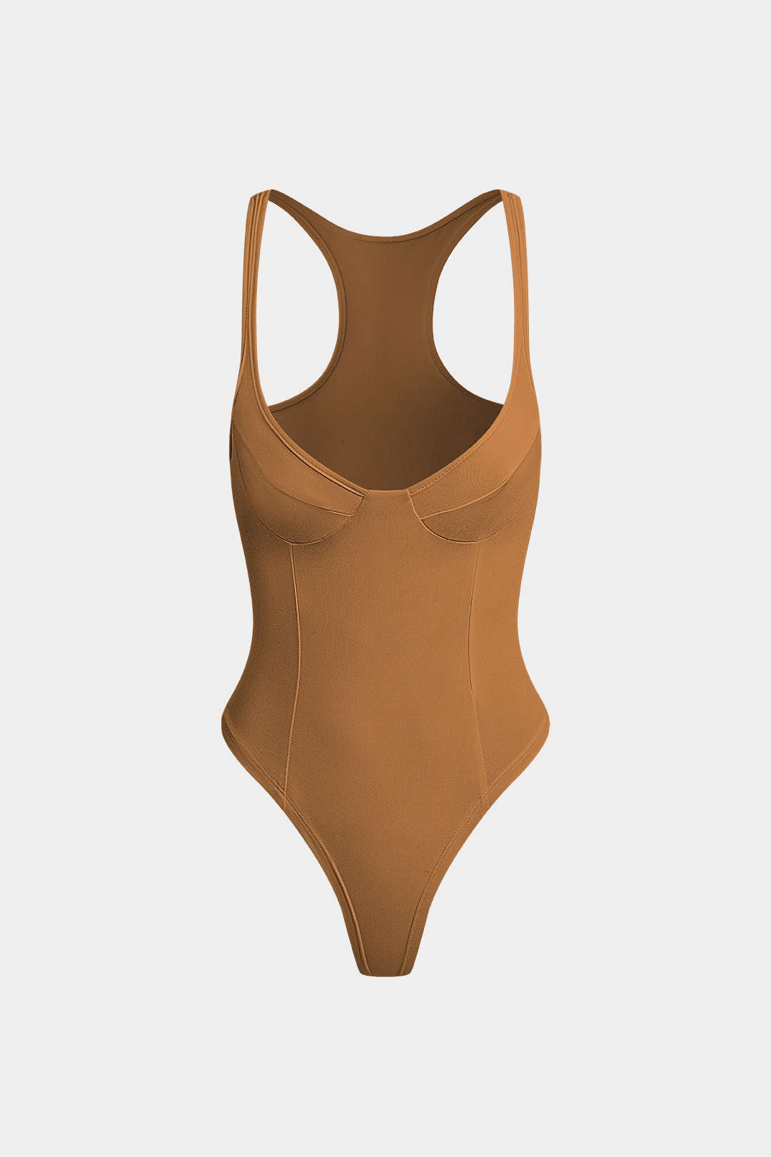 Orla - Basic Solid Deep-V Neck Bustier Bodysuit for Stylish Layering
