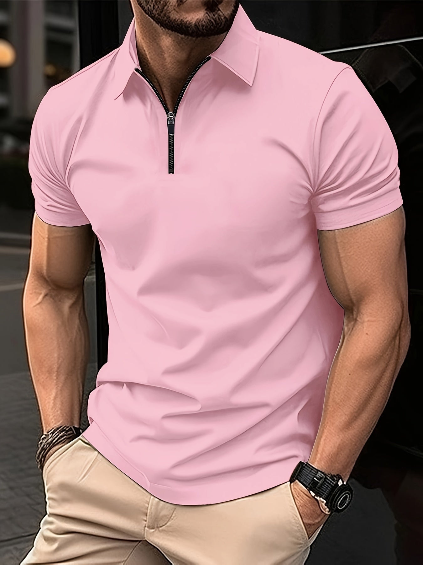 Ansel - Stylish Men's Casual Zipper Shirt with Classic Lapel Collar