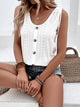 Sabina - Casual Women's Tank Top with Button Details and Adjustable Straps