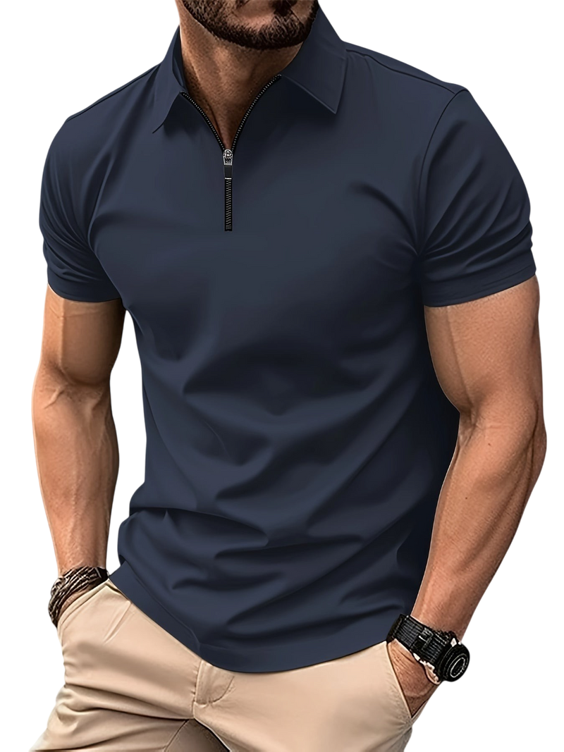 Ansel - Stylish Men's Casual Zipper Shirt with Classic Lapel Collar