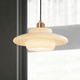 Calmara - Mid Century Milk Glass Pendant Light With White Globe