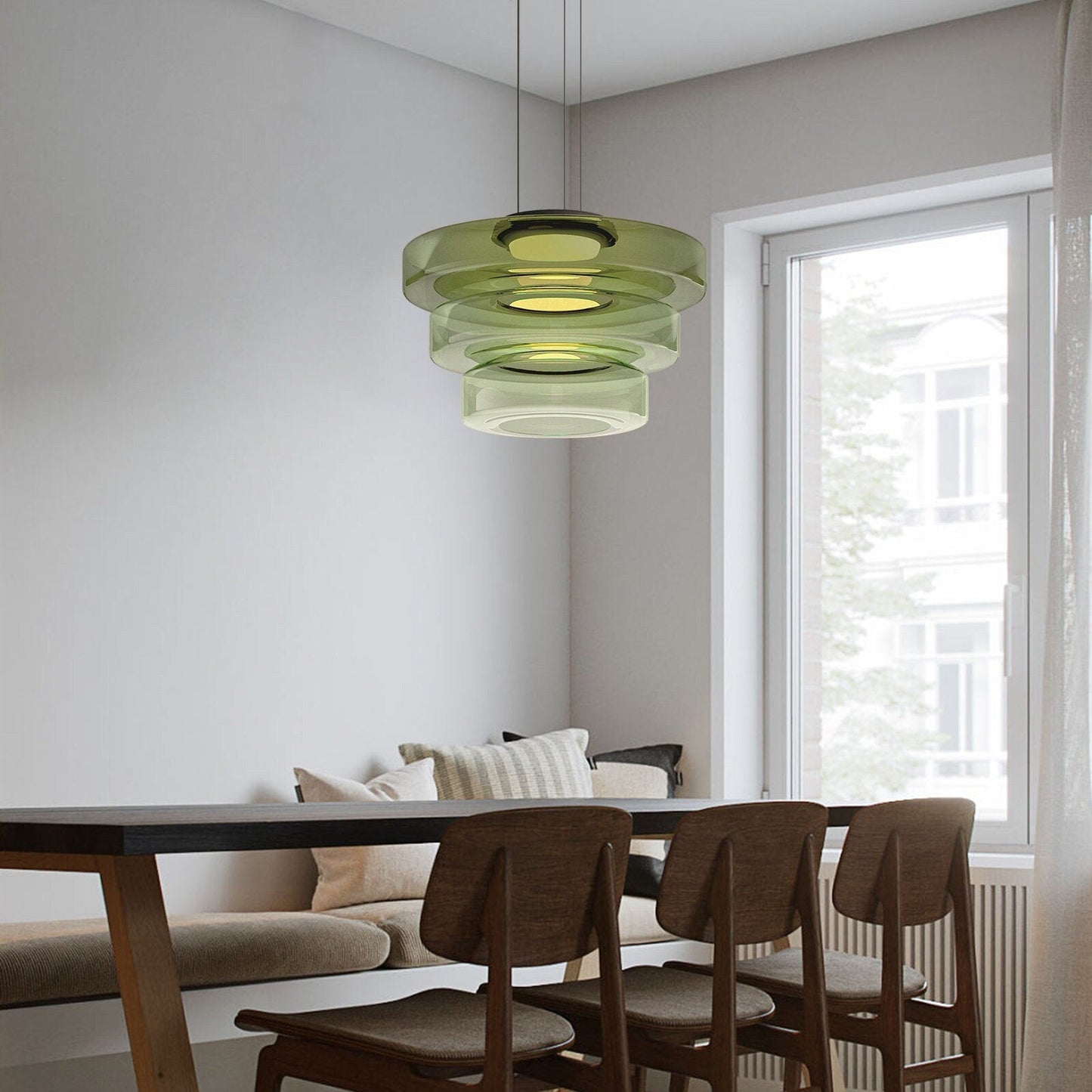 AuraLuxe - Bauhaus Style Glass Pendant Lighting for Modern Interiors