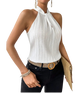 Joy - Elegant Halter Top with Chic Pleated Texture