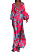 Mitzi - Stylish V-neck Dress with Boho Puff Sleeves