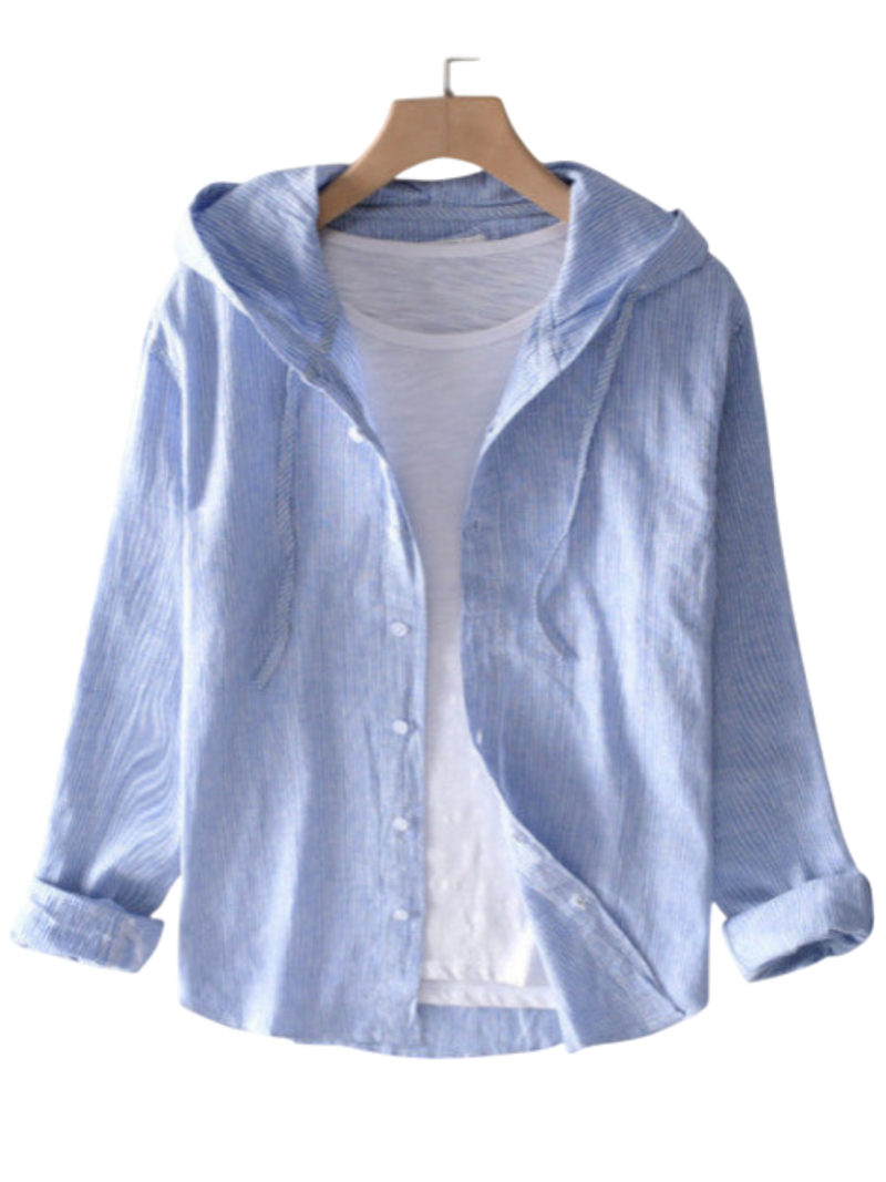 Lilac - Stylish Linen Hoodie Blouse for Effortless Summer Fashion